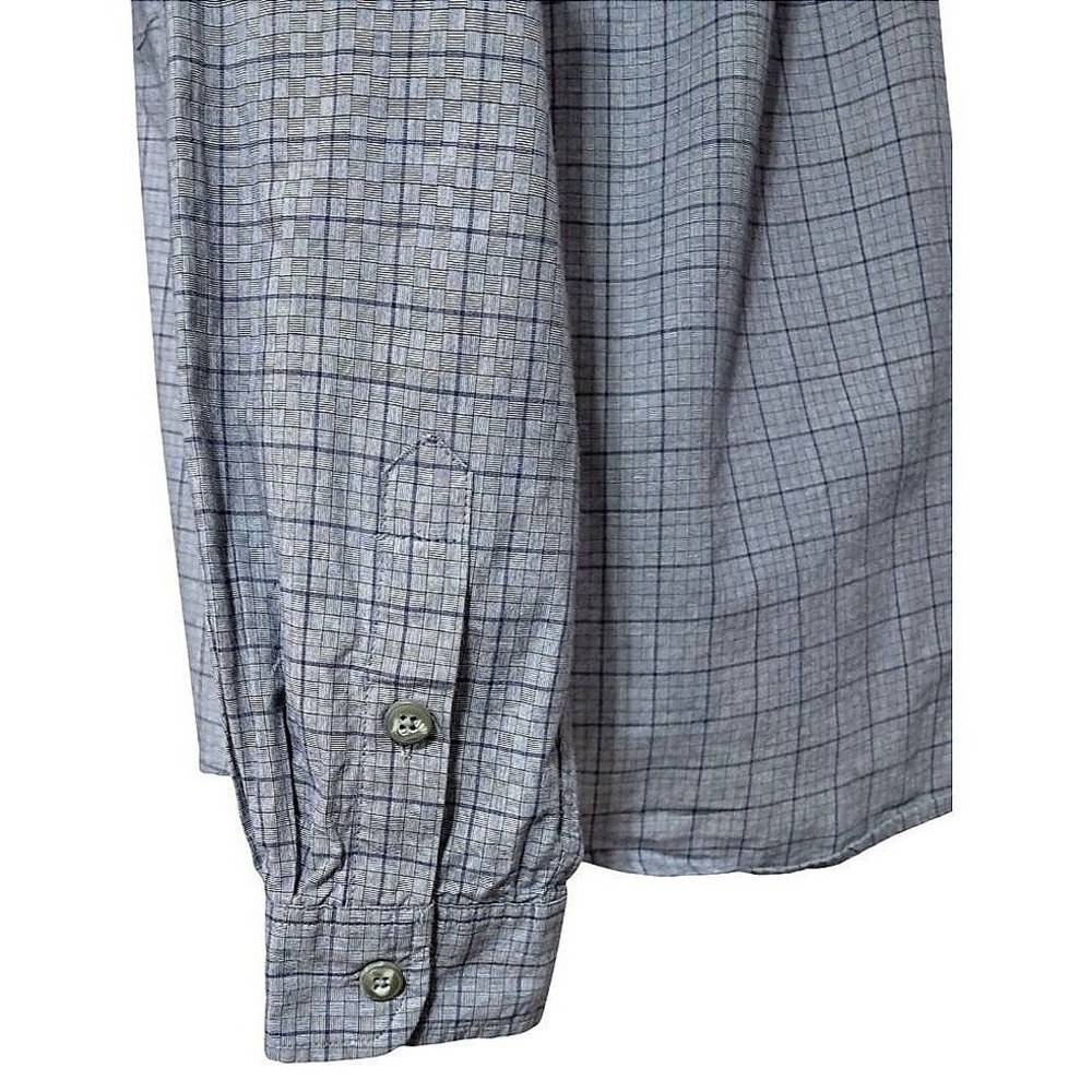 Gorpcore Patagonia Button Down Shirt Women Small Blue Grey Plaid Organic Cotton - Picture 8 of 11